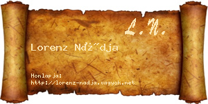 Lorenz Nádja névjegykártya